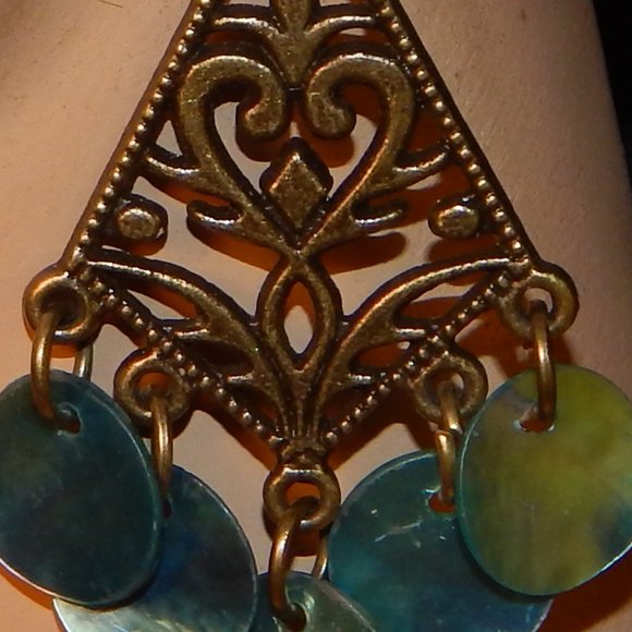 BoHo Dangle Abalone Shell Earrings - Picture 6 of 10